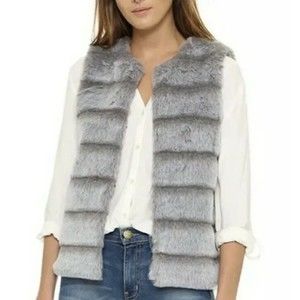Joie Women’s Andrina Faux Fur Grey Vest Size Medium